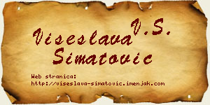 Višeslava Simatović vizit kartica